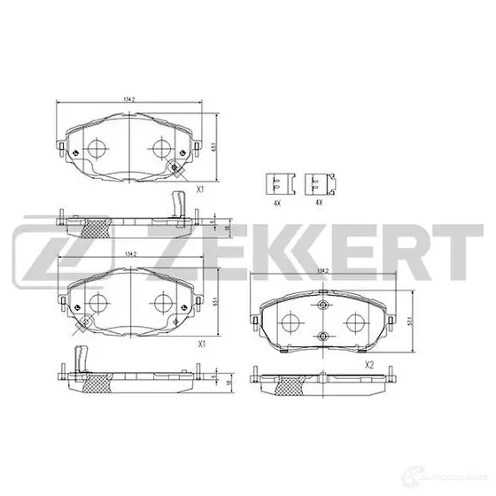Тормозные колодки дисковые, комплект ZEKKERT BS-1245 6 ATLHW 4316254 изображение 0