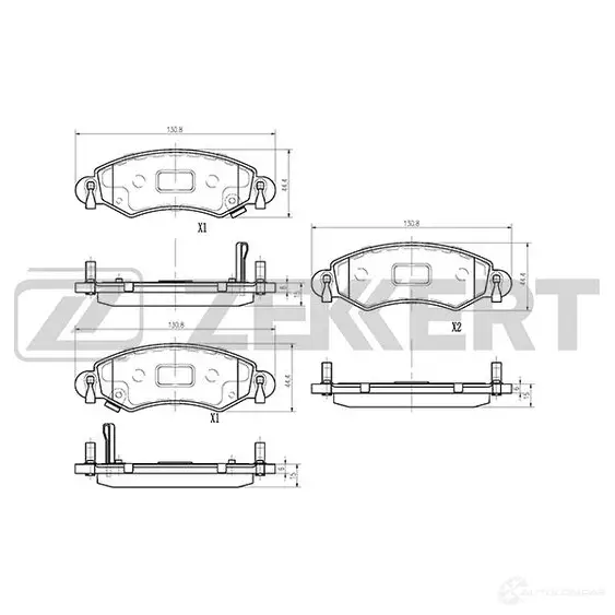 Тормозные колодки дисковые, комплект ZEKKERT BS-1239 4316250 KTC LI