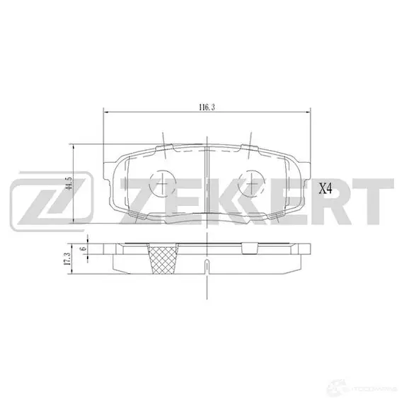 Тормозные колодки дисковые, комплект ZEKKERT 4316243 BS-1230 VZ G93U изображение 0