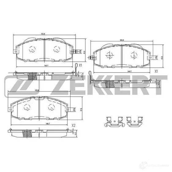 Тормозные колодки дисковые, комплект ZEKKERT KK3 3BXG BS-1219 1275141565 изображение 0