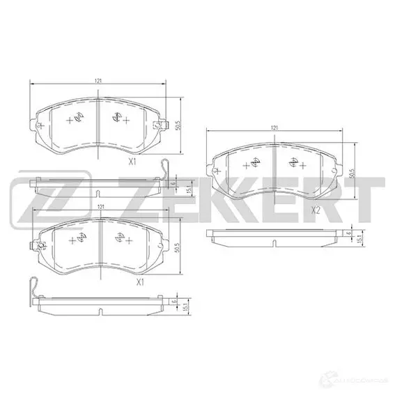 Тормозные колодки дисковые, комплект ZEKKERT TEM4 K3H 4316232 BS-1218 изображение 0