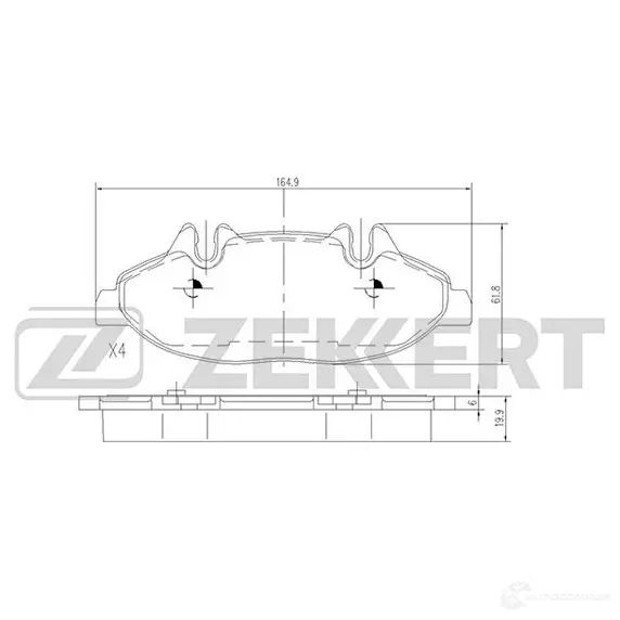Тормозные колодки дисковые, комплект ZEKKERT BS-1211 4316226 QA CVZ изображение 0