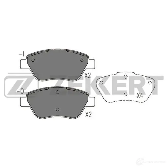 Тормозные колодки дисковые, комплект ZEKKERT 7B7P MF BS-1201 1437995271