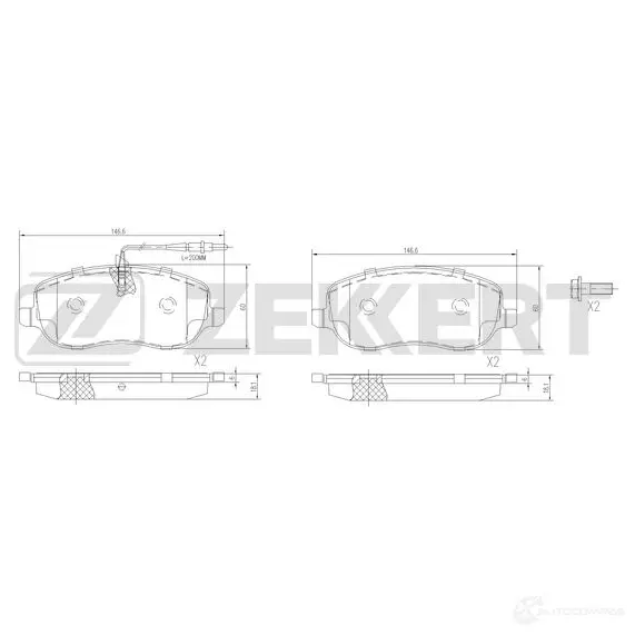 Тормозные колодки дисковые, комплект ZEKKERT 1439902222 0J 9XWV BS-1189 изображение 0