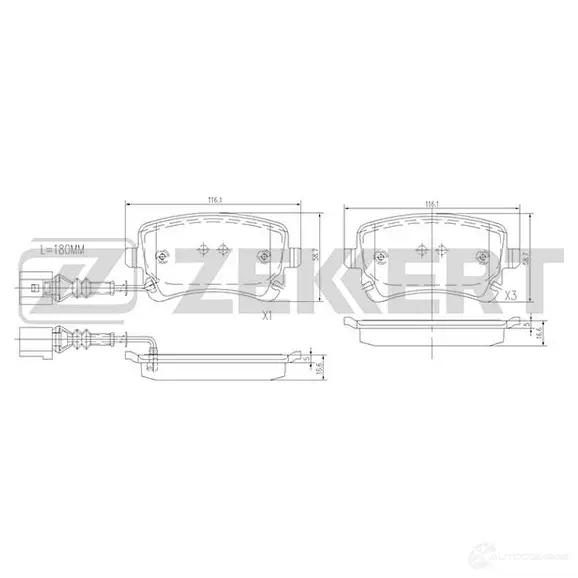 Тормозные колодки дисковые, комплект ZEKKERT BS-1179 4316223 QT VVLYN изображение 0