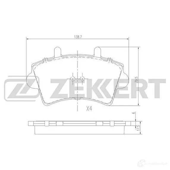 Тормозные колодки дисковые, комплект ZEKKERT 2L 6OBV BS-1161 4316215 изображение 0