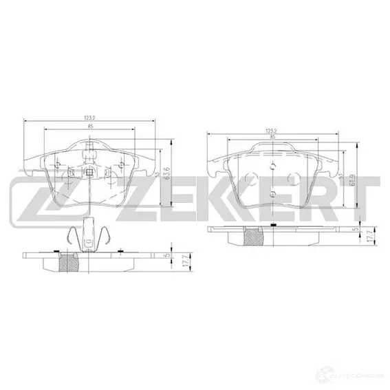 Тормозные колодки дисковые, комплект ZEKKERT O TWSF BS-1143 1275140925 изображение 0