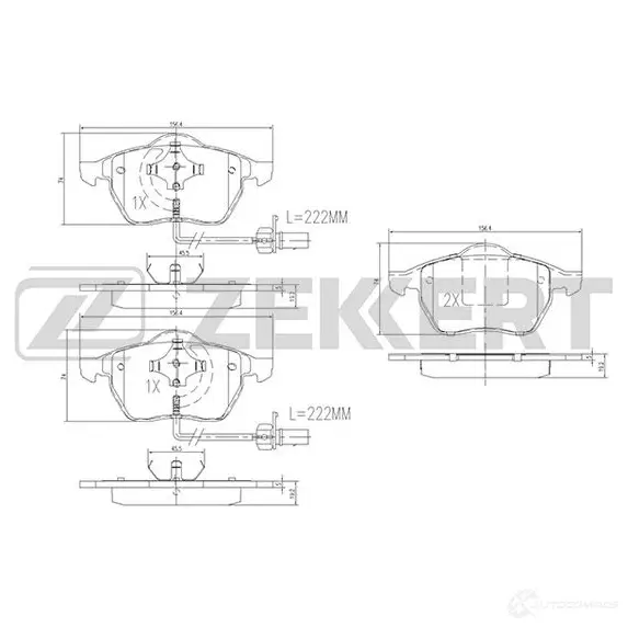 Тормозные колодки дисковые, комплект ZEKKERT BS-1131 4316189 LR MTF изображение 0