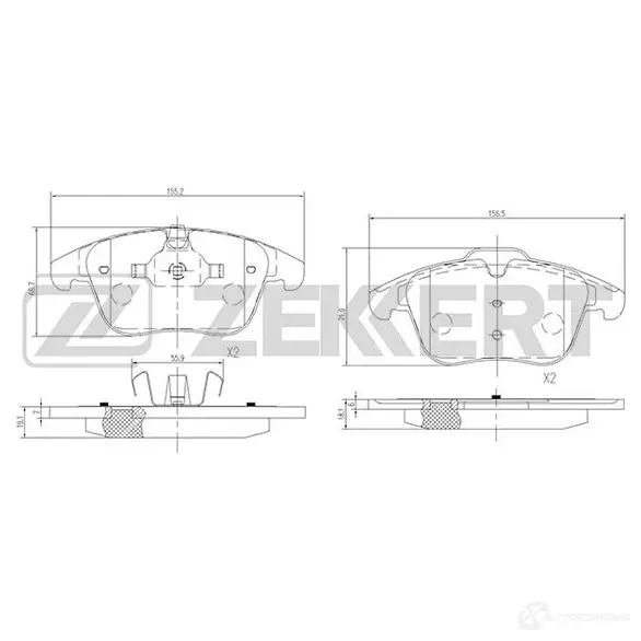 Тормозные колодки дисковые, комплект ZEKKERT BS-1128 8 EEVL 4316187 изображение 0