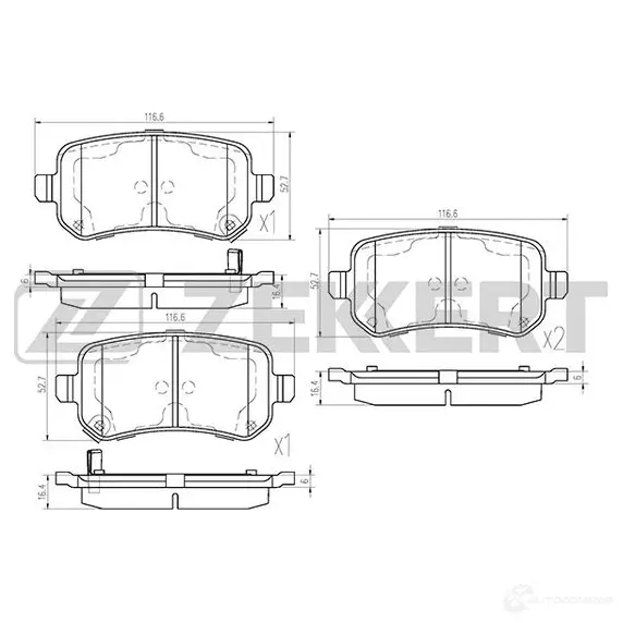 Тормозные колодки дисковые, комплект ZEKKERT BS-1126 4316185 0XHRJ DW