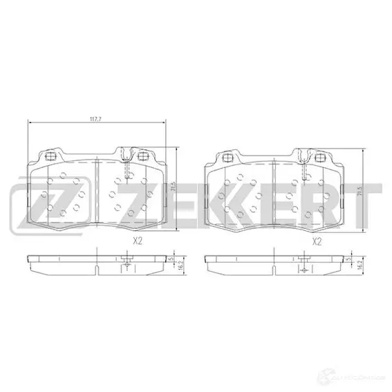 Тормозные колодки дисковые, комплект ZEKKERT GHCK 2 BS-1121 4316183 изображение 0