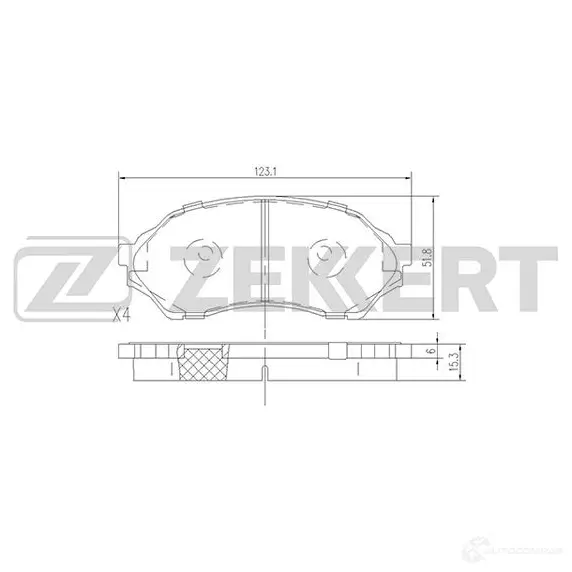 Тормозные колодки дисковые, комплект ZEKKERT 4Y0 A8 BS-1118 4316181