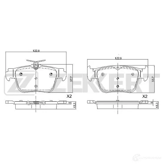 Тормозные колодки дисковые, комплект ZEKKERT BS-1117 4VI6 AG 1439902197
