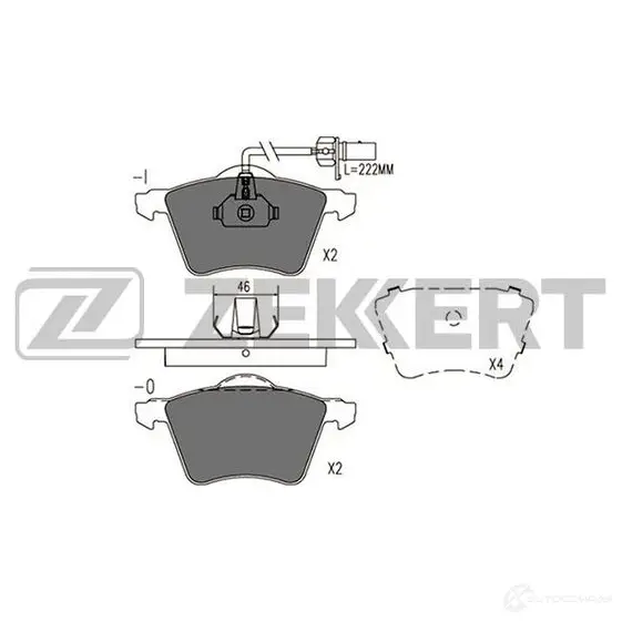 Тормозные колодки дисковые, комплект ZEKKERT BS-1093 IVO14K I 1439902189