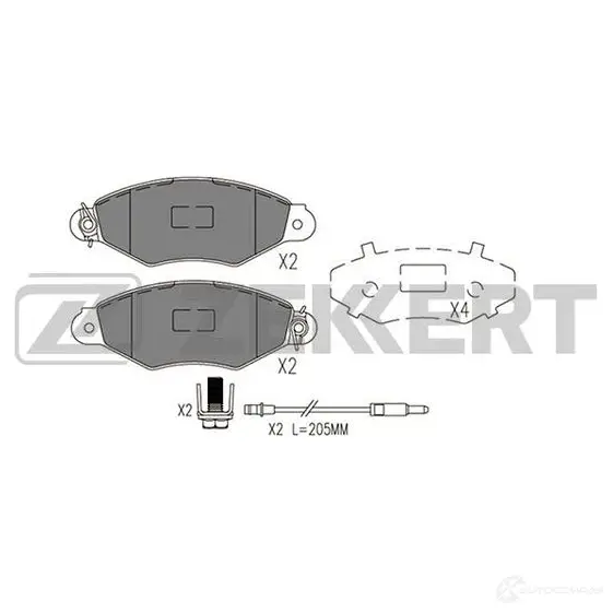 Тормозные колодки дисковые, комплект ZEKKERT BS-1088 2QIYEY U 1437995402