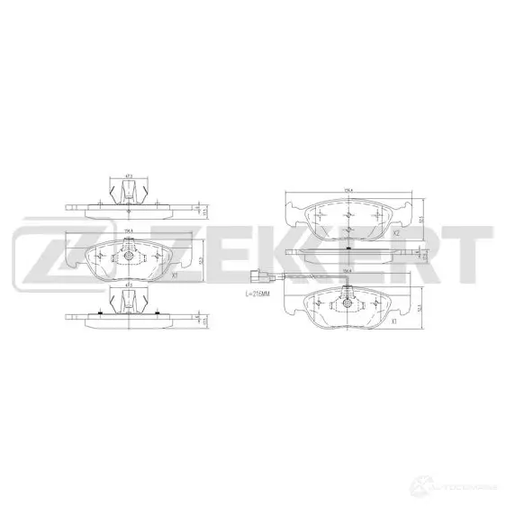 Тормозные колодки дисковые, комплект ZEKKERT 1439902182 BS-1075 SI5G 9CJ изображение 0