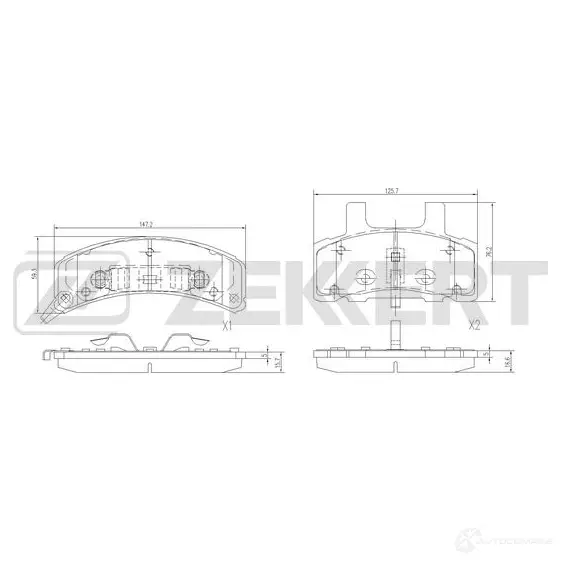 Тормозные колодки дисковые, комплект ZEKKERT 6G 0LDX 1439902181 BS-1073 изображение 0