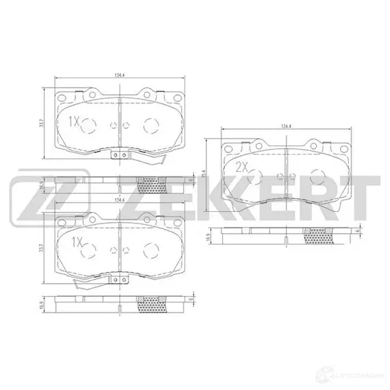 Тормозные колодки дисковые, комплект ZEKKERT ZV PTL6 1275139913 BS-1051 изображение 0