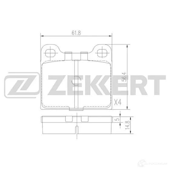 Тормозные колодки дисковые, комплект ZEKKERT EP1 H8 BS-1049 1275139767 изображение 0