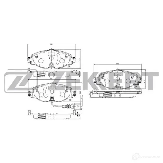 Тормозные колодки дисковые, комплект ZEKKERT 4 E24VE 4316166 BS-1047