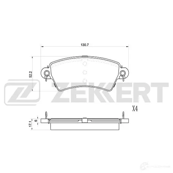 Тормозные колодки дисковые, комплект ZEKKERT 1439902173 WK3J 6XA BS-1042 изображение 0