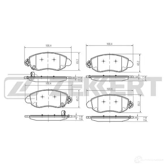 Тормозные колодки дисковые, комплект ZEKKERT BS-1033 1275139705 D F2DJ23 изображение 0
