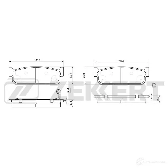 Тормозные колодки дисковые, комплект ZEKKERT BS-1027 1439902163 YNQE5D N изображение 0