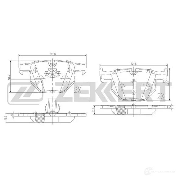 Тормозные колодки дисковые, комплект ZEKKERT BS-1017 2 DMYJ2 4316157 изображение 0