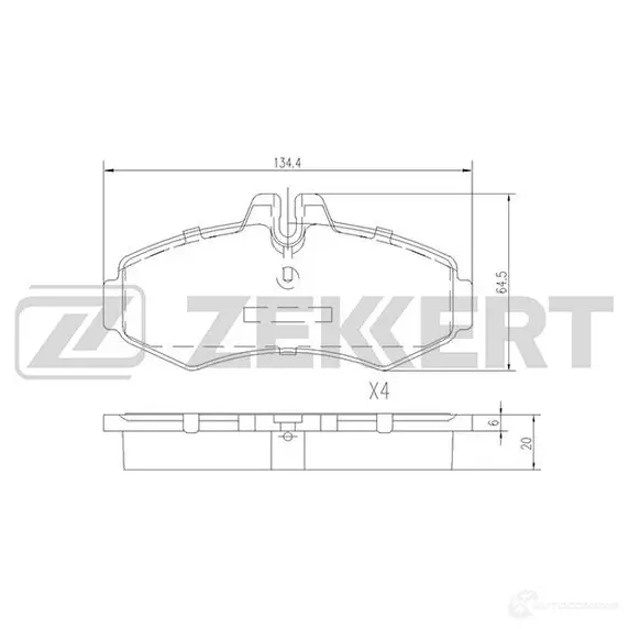 Тормозные колодки дисковые, комплект ZEKKERT 4316155 BS-1015 CL45 3 изображение 0