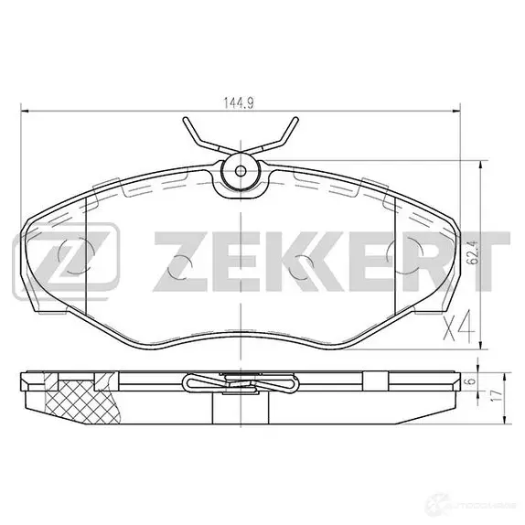 Тормозные колодки дисковые, комплект ZEKKERT FE7X E 4316147 BS-1007 изображение 0