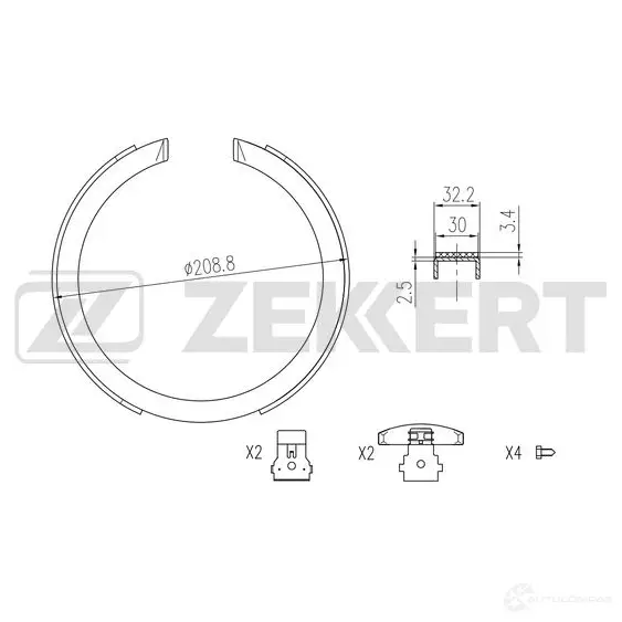 Тормозные колодки ZEKKERT 1440206365 0D8 5VMB BK-4353 изображение 0