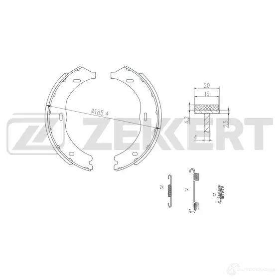 Тормозные колодки ZEKKERT BK-4323 1437997070 0AL2A R изображение 0