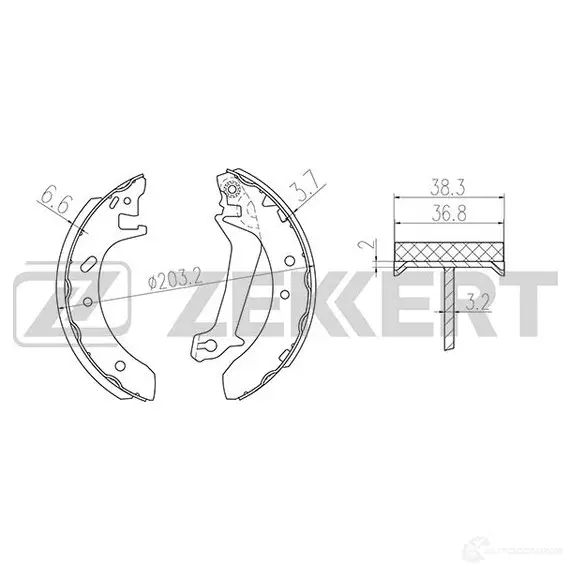 Тормозные колодки ZEKKERT 1440206385 BK-4319 OD 5SL6S изображение 0