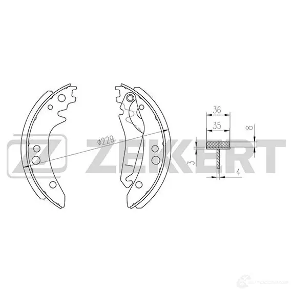 Тормозные колодки ZEKKERT BK-4314 UW O0QR 1440206389 изображение 0