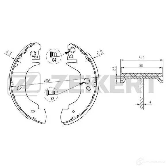 Тормозные колодки ZEKKERT 4VIC JI 1440206399 BK-4290 изображение 0