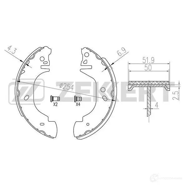 Тормозные колодки ZEKKERT BK-4285 GLT W3 1440206403 изображение 0