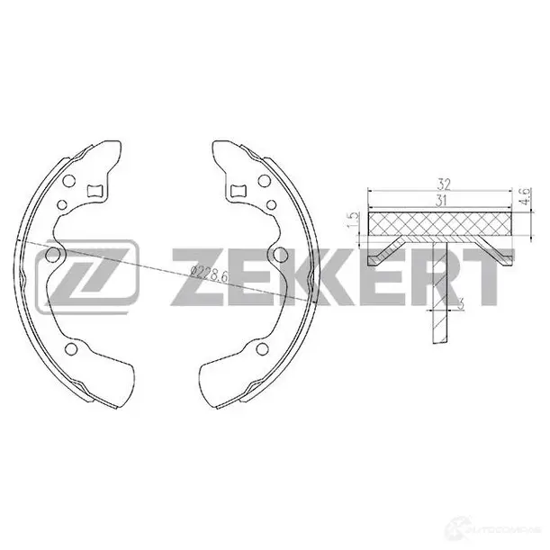 Тормозные колодки ZEKKERT BK-4169 T E02VO3 1275138023 изображение 0