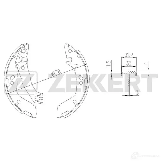 Тормозные колодки ZEKKERT 2UY4NU C BK-4156 1275137839 изображение 0