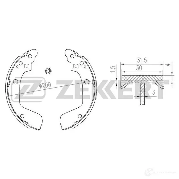 Тормозные колодки ZEKKERT 1275137783 BK-4151 D67 CB
