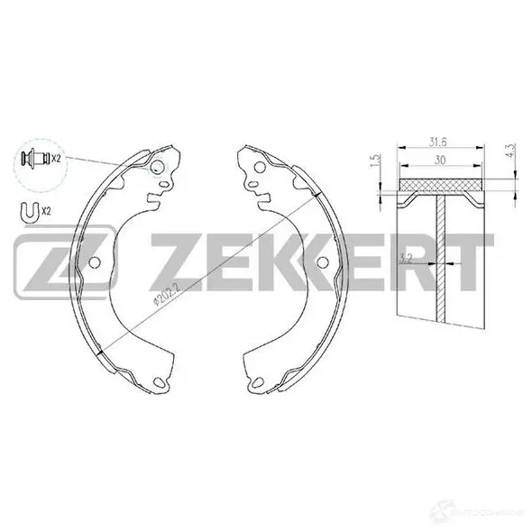 Тормозные колодки ZEKKERT 0V75 ZJ 1275137661 BK-4144