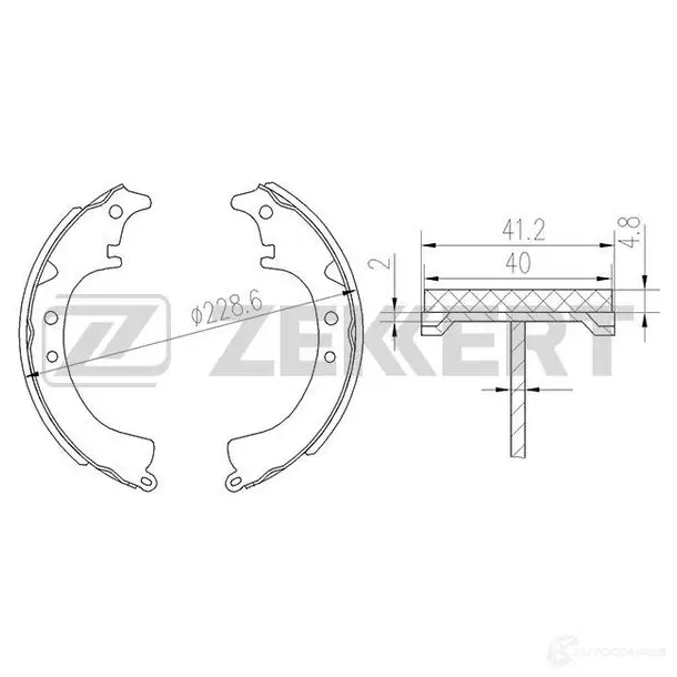 Тормозные колодки ZEKKERT 1275137327 UUH 4G BK-4122 изображение 0