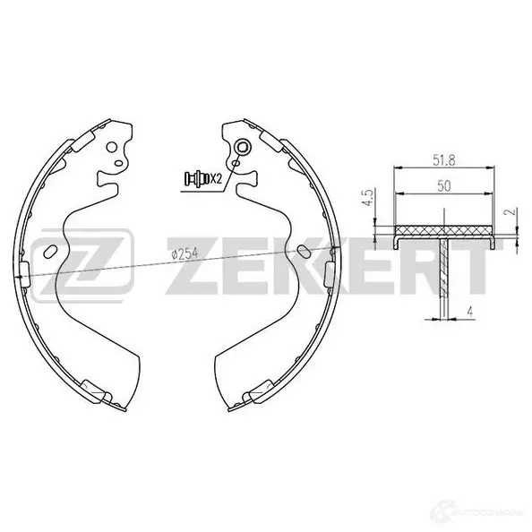 Тормозные колодки ZEKKERT 84F 0AB 1275137011 BK-4113 изображение 0