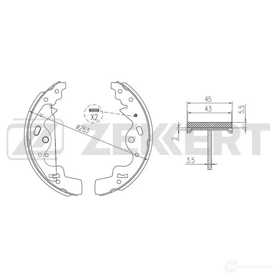 Тормозные колодки ZEKKERT 1440206420 BK-4062 D 27HT изображение 0