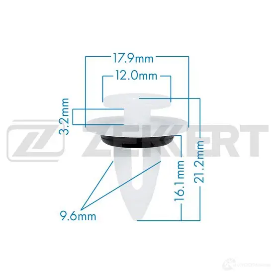 Клипса ZEKKERT 1440207115 BE-2882 U1B GZZJ