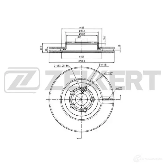 Тормозной диск ZEKKERT BS-5015 4316494 6F 0ZO