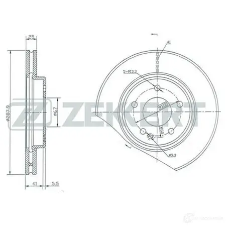 Тормозной диск ZEKKERT BS-5061 A0LV5 SE 4316538
