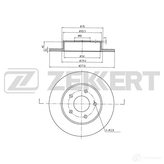 Тормозной диск ZEKKERT BS-5465 4316907 F6 QQ91 изображение 0