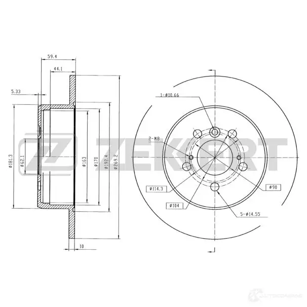 Тормозной диск ZEKKERT YKOI 2 4317131 BS-5700