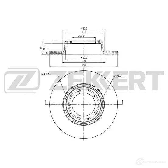 Тормозной диск ZEKKERT FS3G X BS-5713 4317144 изображение 0