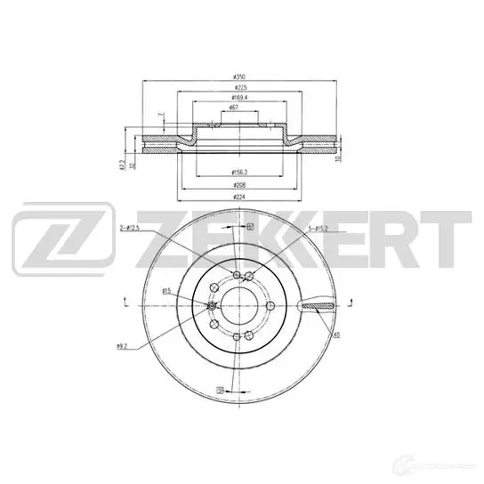 Тормозной диск ZEKKERT 4317205 BS-5776 I48U B изображение 0